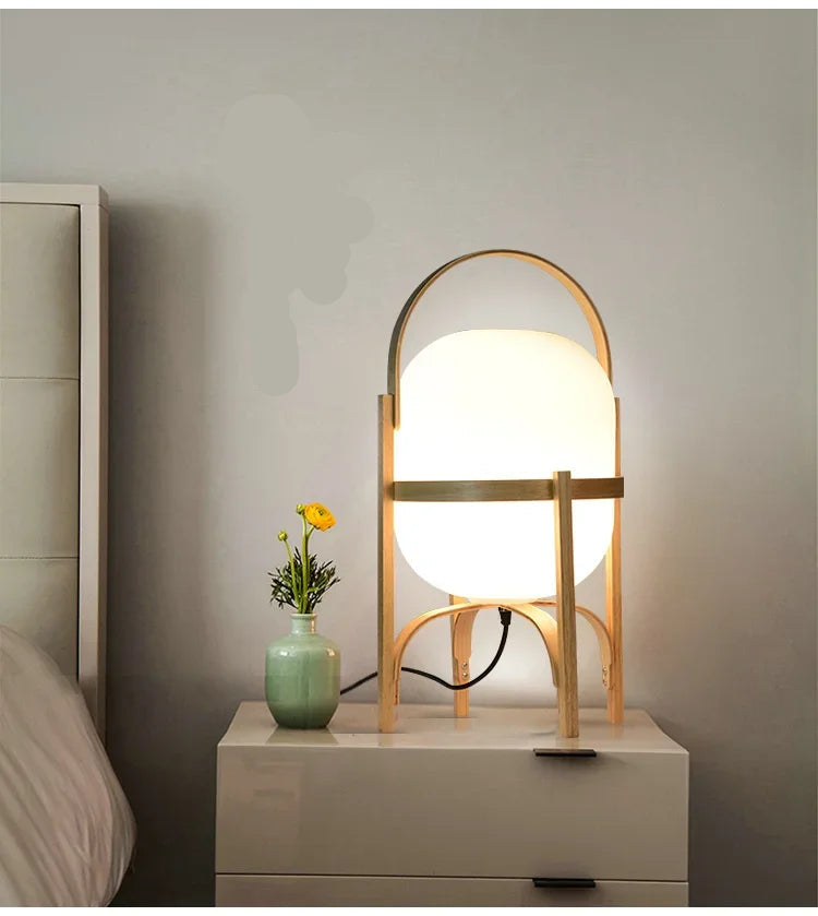 Lampe de chevet en Bois Moderne style Japonaise - Opale