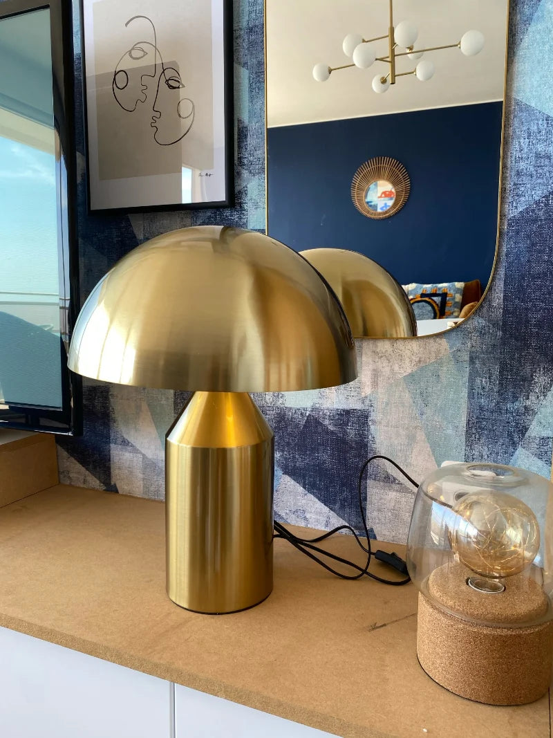 Lampe de chevet Design Champignon Dorée - Opale