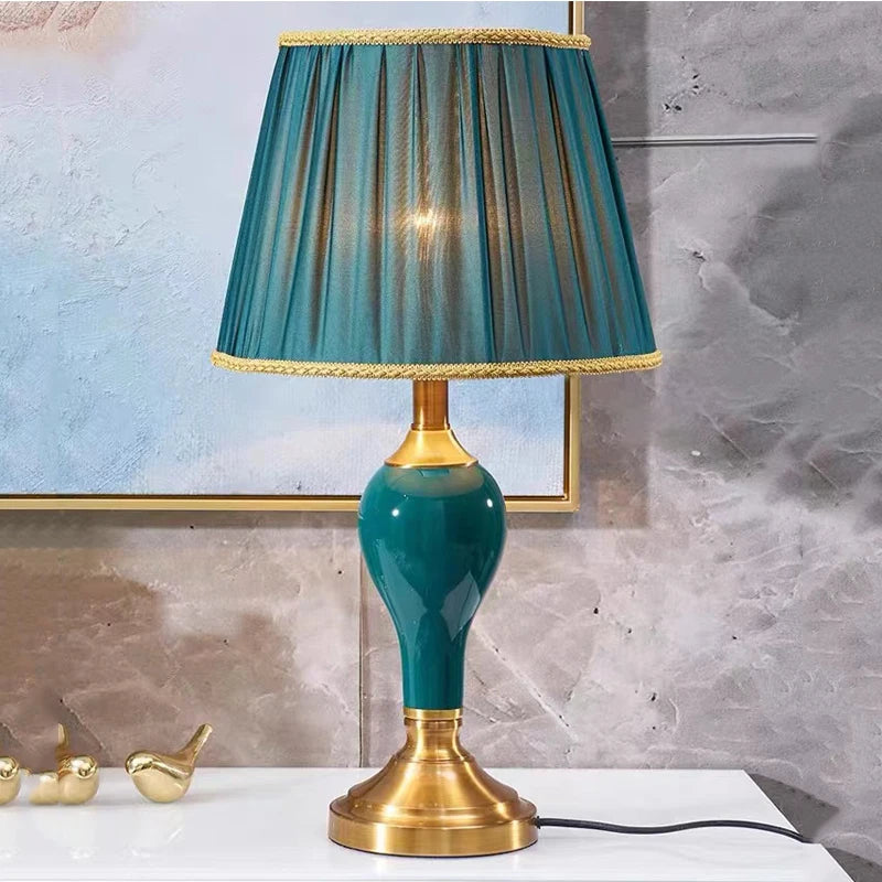 Lampe de chevet Baroque en Céramique Vert - Opale