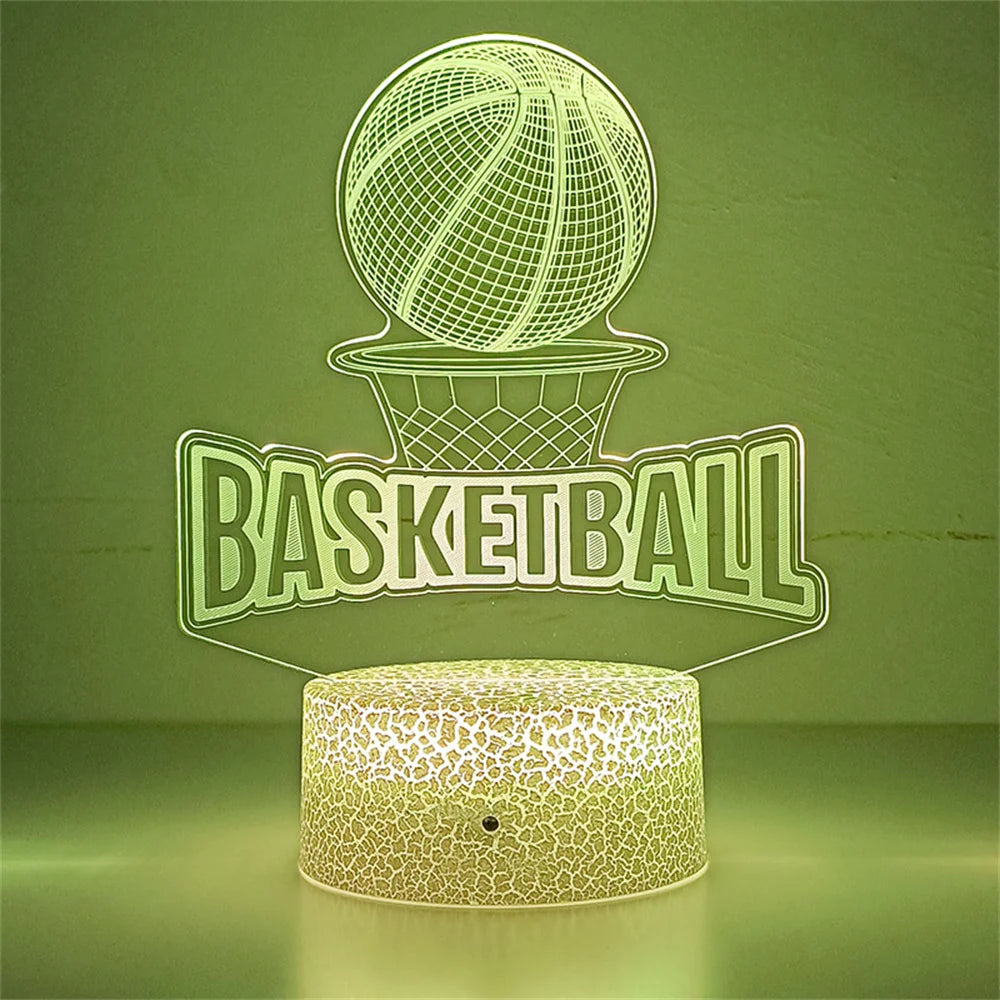 Lampe de chevet LED 3D Tactile Basketball - Opale