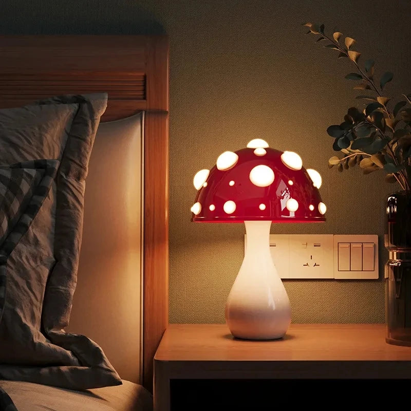 Lampe de chevet en forme de Champignon Scintillant - Opale
