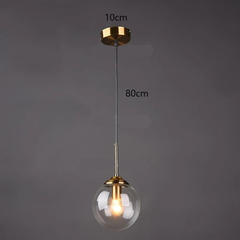 Lampe de chevet Suspendue Boule en Verre Nordique - Opale
