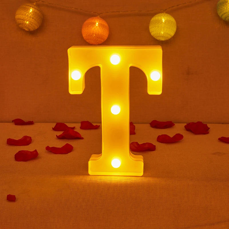 Lampe Alphabet Lettre et Numéro LED pour Évenement - Opale