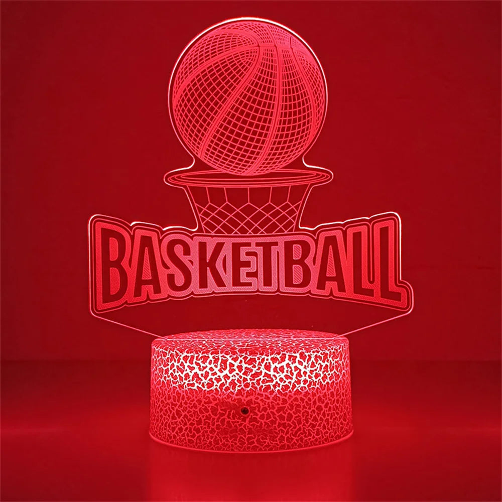 Lampe de chevet LED 3D Tactile Basketball - Opale