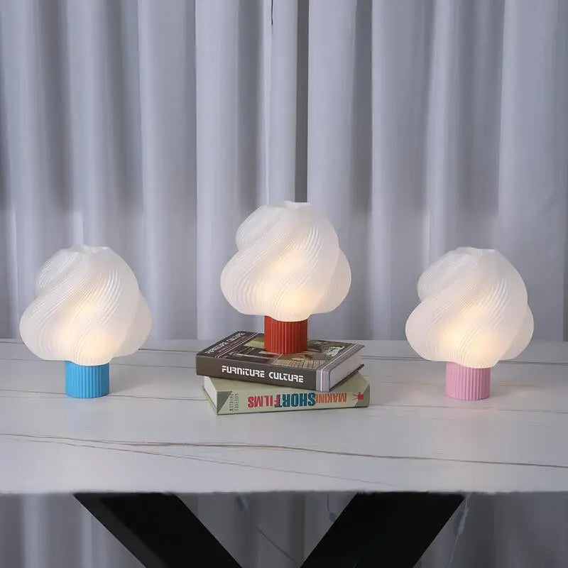 Lampe de chevet Originale Barbe à Papa Rétro - Opale