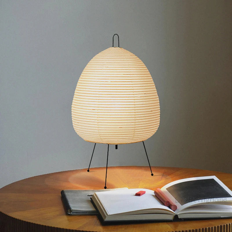 Lampe de chevet Japonaise en Papier Noguchi - Opale