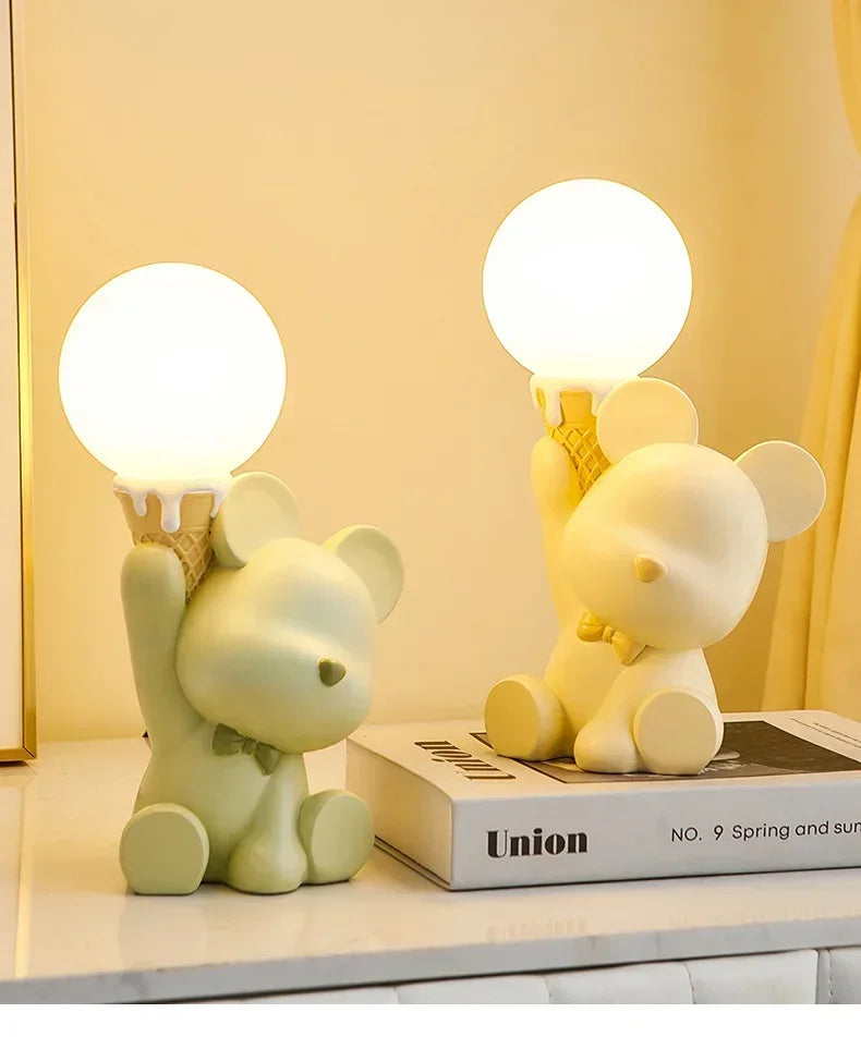 Lampe de chevet Design Enfant Petit Ours - Opale