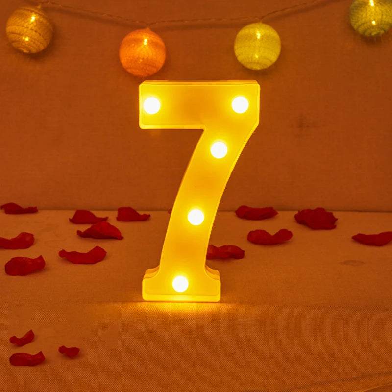 Lampe Alphabet Lettre et Numéro LED pour Évenement - Opale
