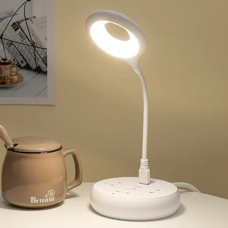 Lampe de Bureau USB Flexible Halo Lumineux - Opale