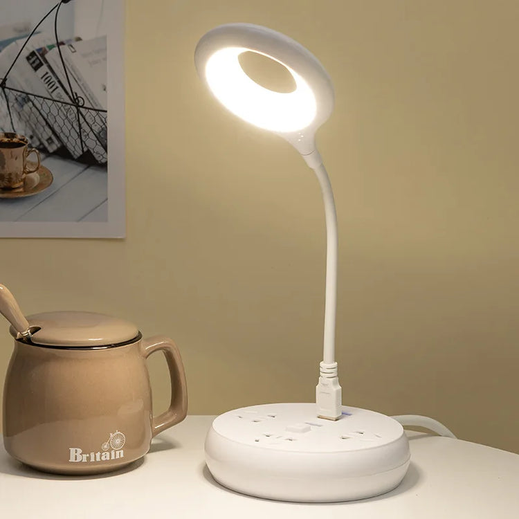 Lampe de Bureau USB Flexible Halo Lumineux - Opale