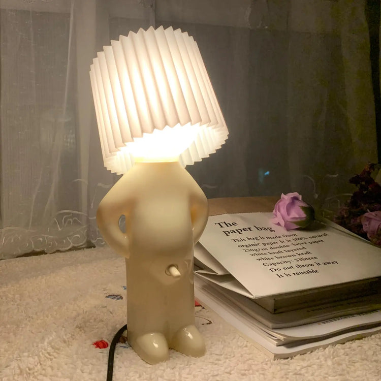 Lampe de chevet Originale en Forme de Bonhomme - Opale
