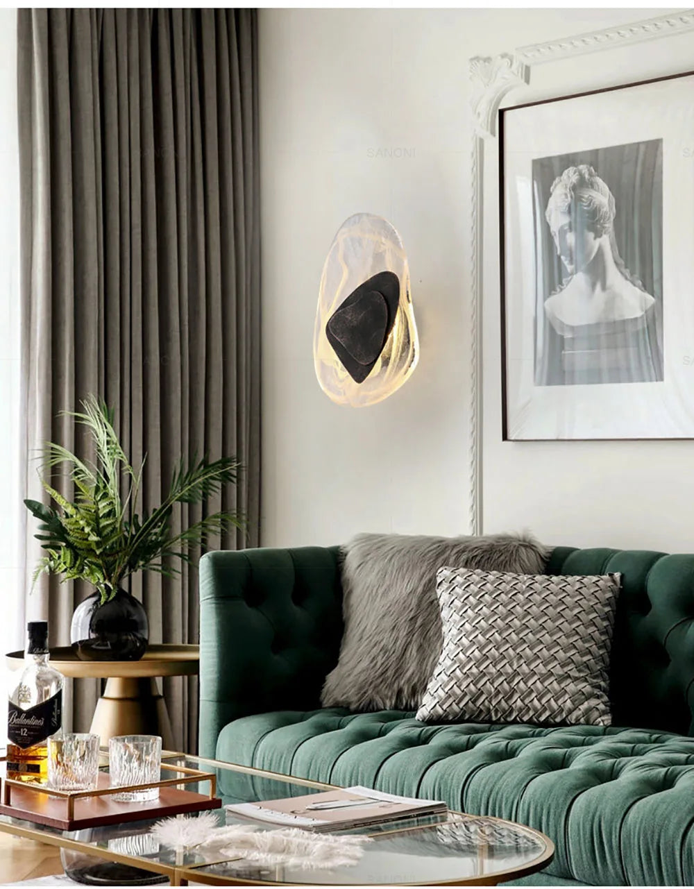 Lampe de chevet Moderne Murale Design Créatif en Verre - Opale