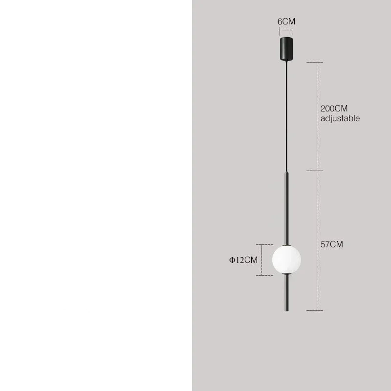Lampe de chevet Moderne Suspendue Boule en Verre Nordique - Opale