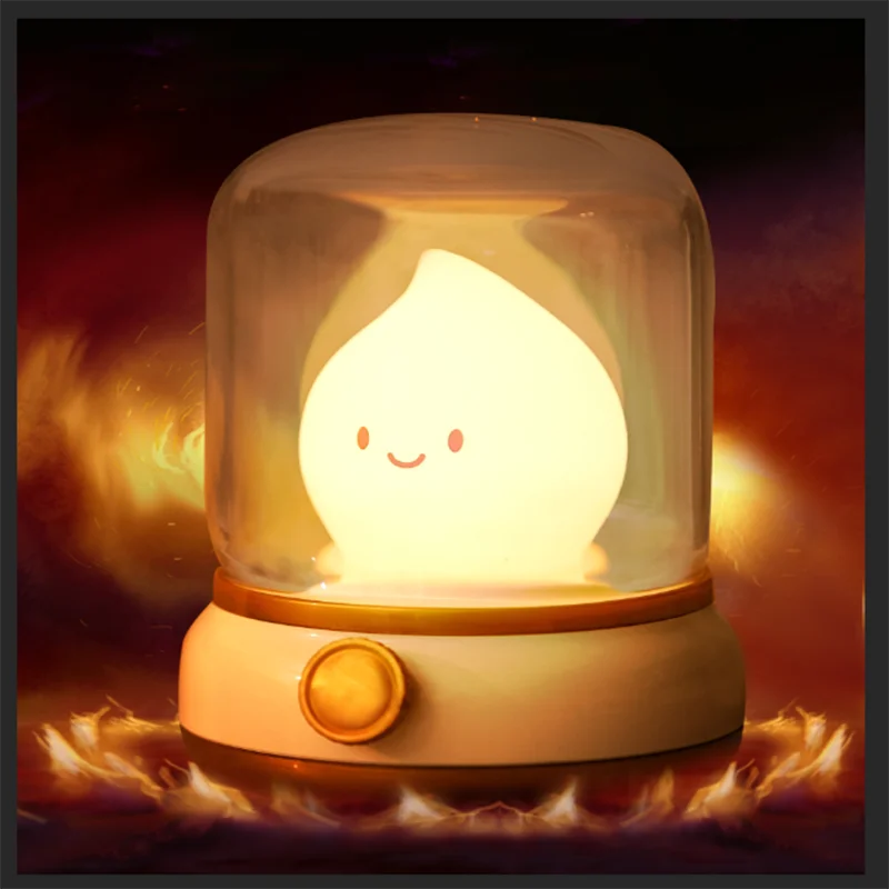 Lampe de chevet USB Petite Flamme Mignonne - Opale