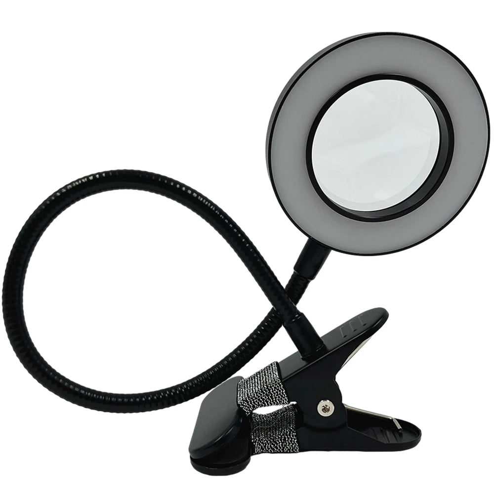 Lampe de chevet Lecture Pince à Clip avec Loupe - Opale