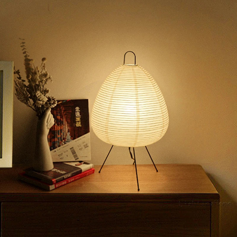 Lampe de chevet Japonaise en Papier Noguchi - Opale
