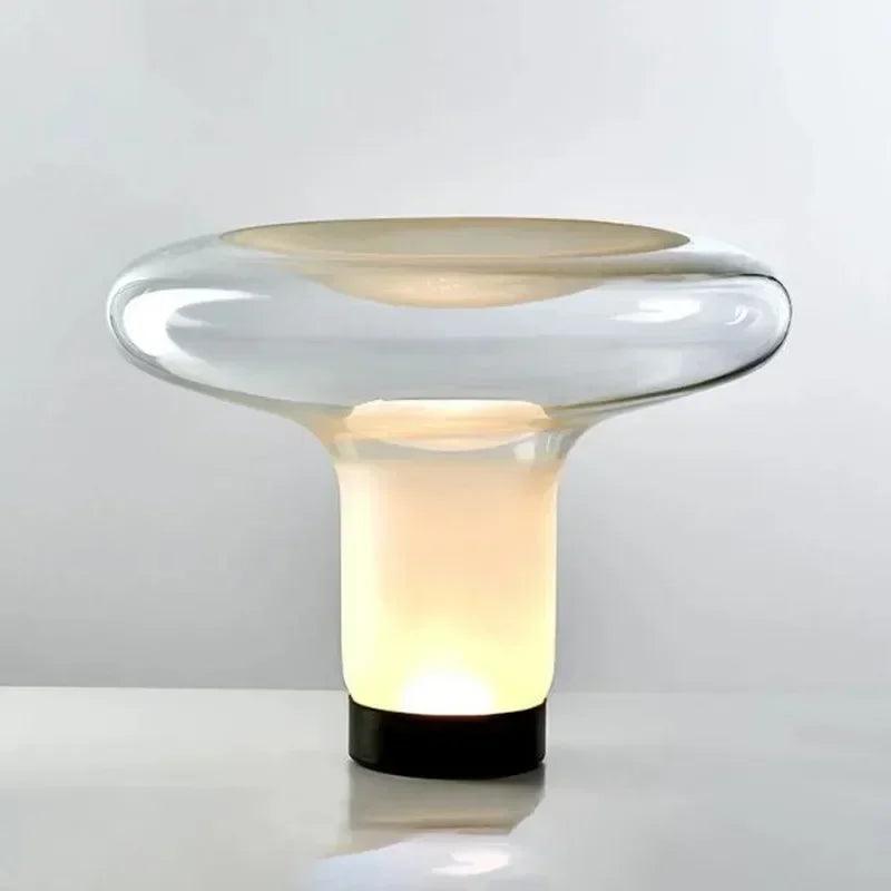 Lampe de chevet Champignon en Verre Italien - Opale