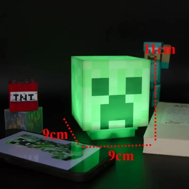 Lampe de Chevet Minecraft tête de Creeper Tactile