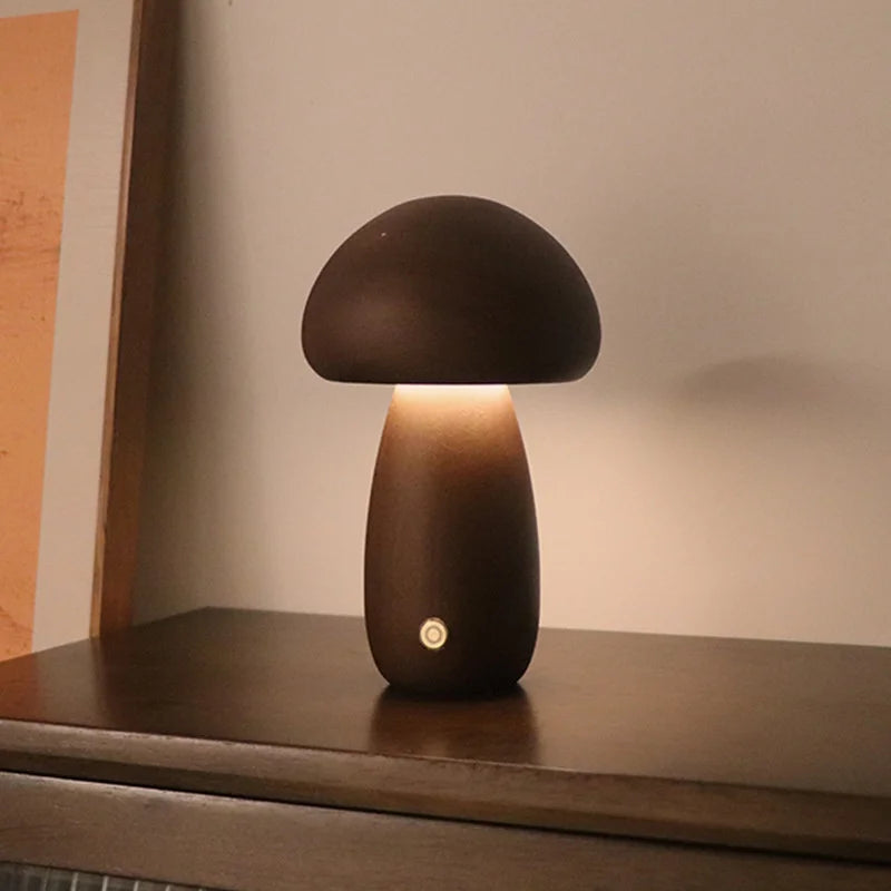 Lampe de chevet Champignon en Bois Sans fil - Opale