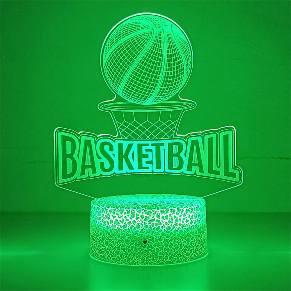 Lampe de chevet LED 3D Tactile Basketball - Opale