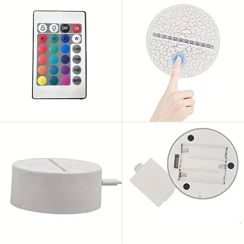 Lampe de chevet Licorne Mignonne LED 3D - Opale