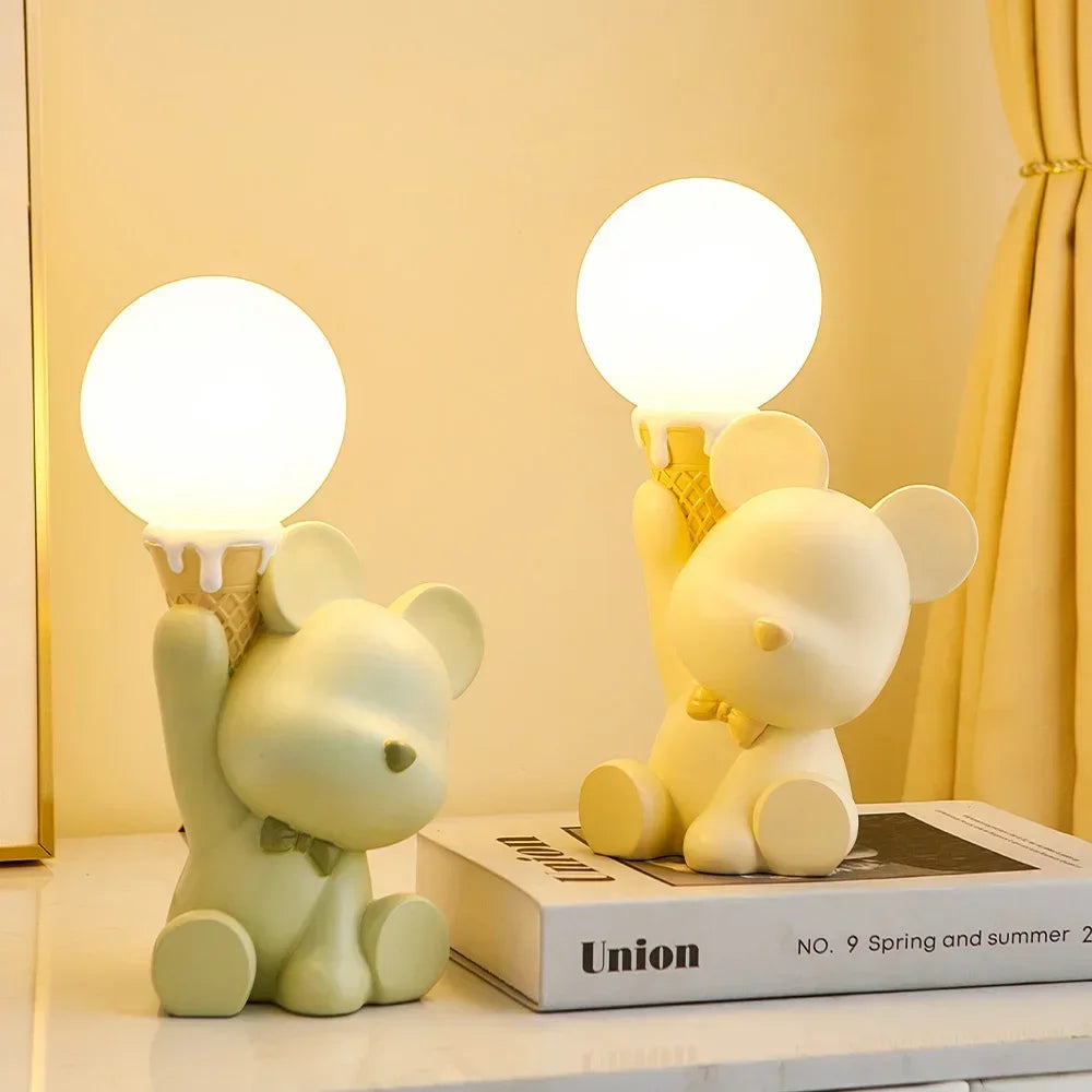 Lampe de chevet Design Enfant Petit Ours - Opale