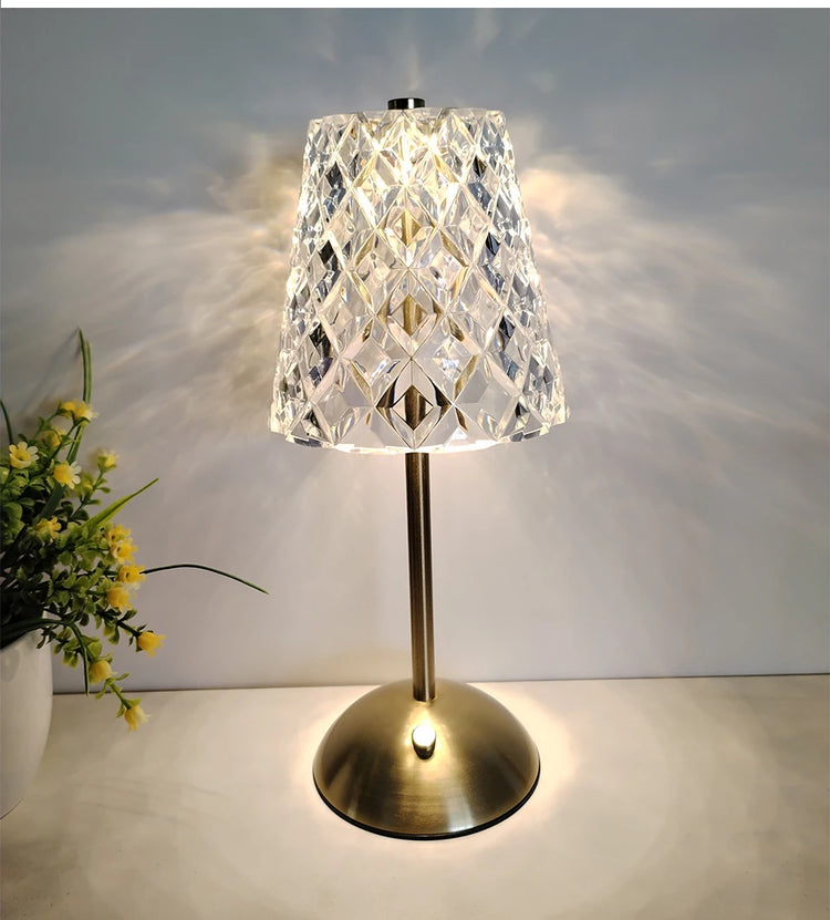 Lampe de chevet Baroque Tactile en Verre - Opale
