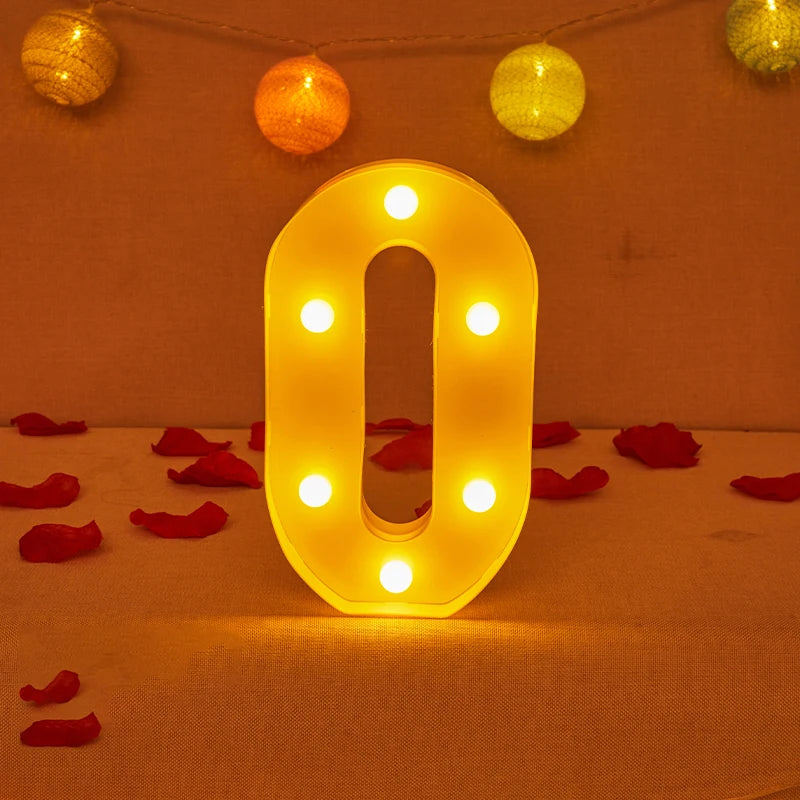 Lampe Alphabet Lettre et Numéro LED pour Évenement - Opale