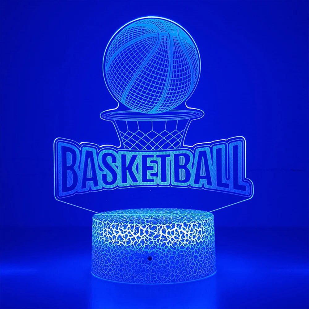 Lampe de chevet LED 3D Tactile Basketball - Opale