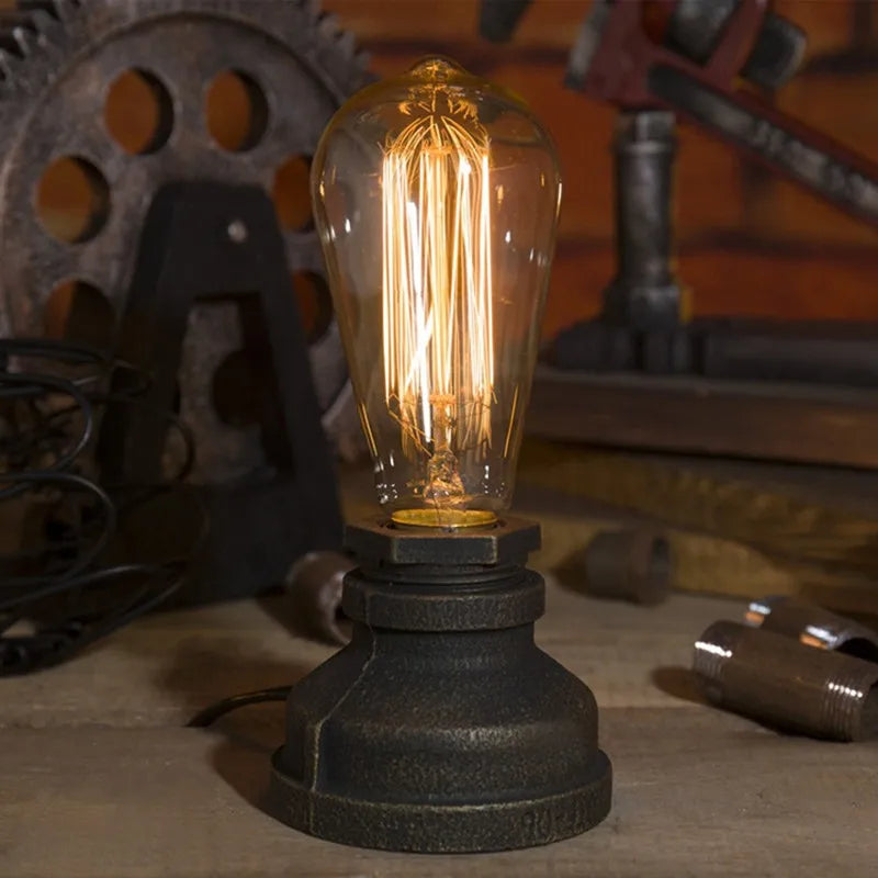 Lampe de chevet Industrielle en Forme d'Ampoule - Opale