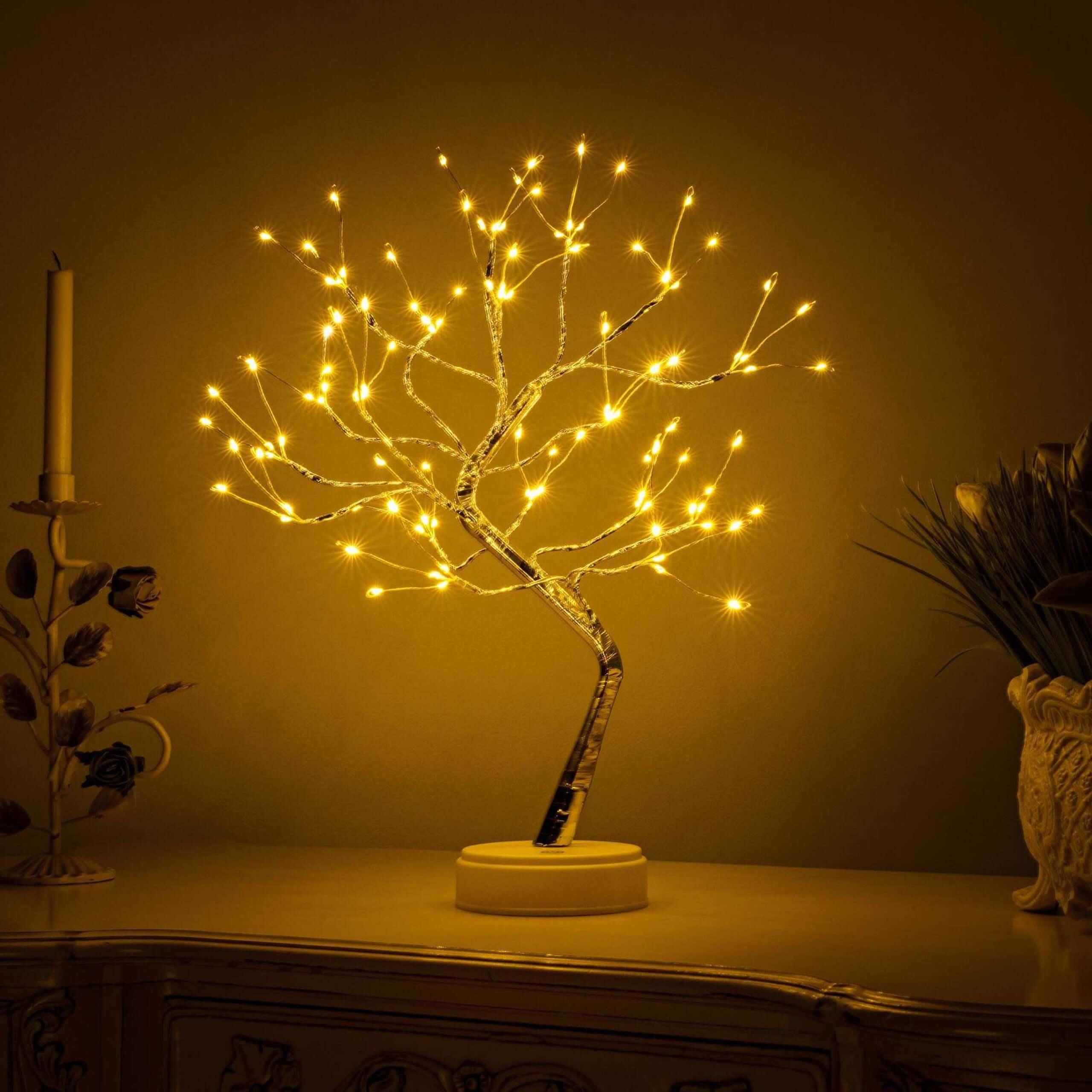 Lampe de chevet Arbre Lumineux LED - Opale