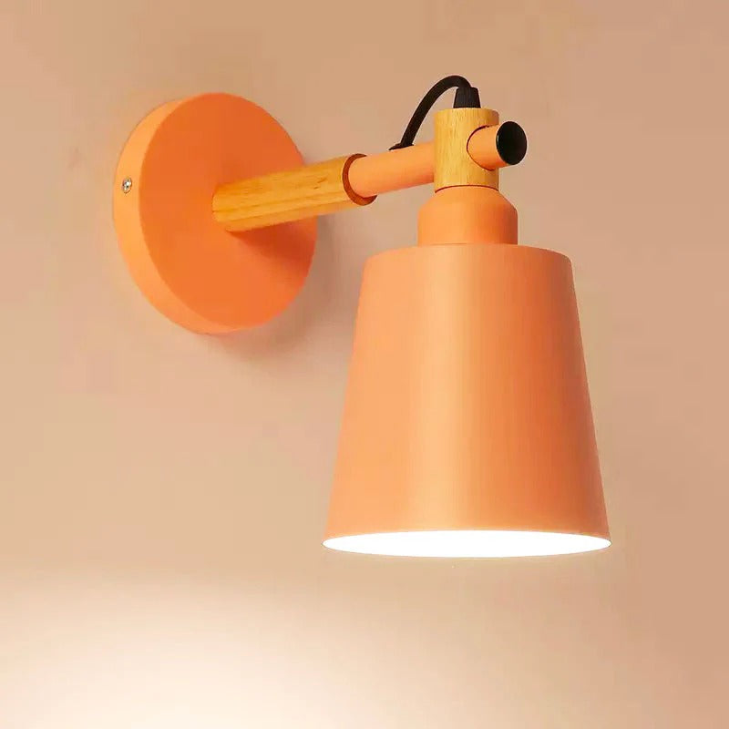 Lampe de chevet Murale en Bois Scandinave Colorée