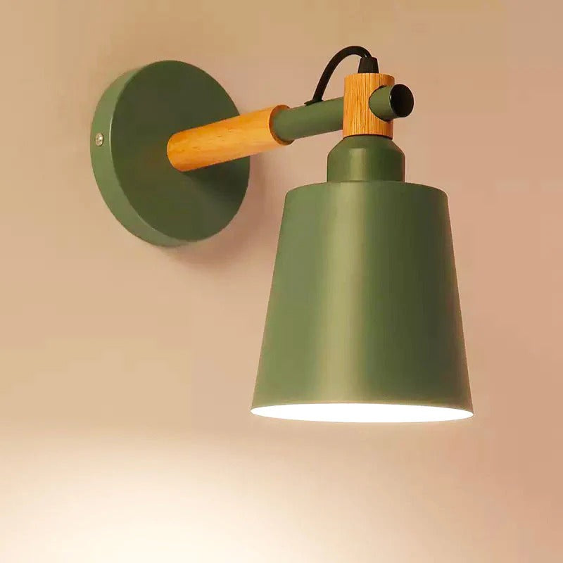 Lampe de chevet Murale en Bois Scandinave Colorée