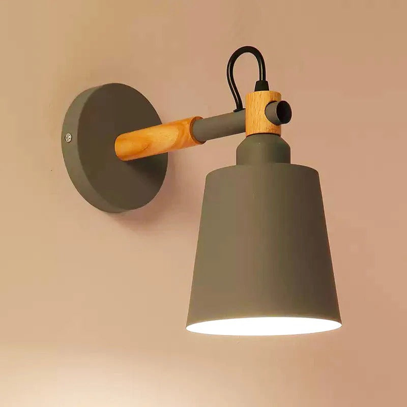 Lampe de chevet Murale en Bois Scandinave Colorée