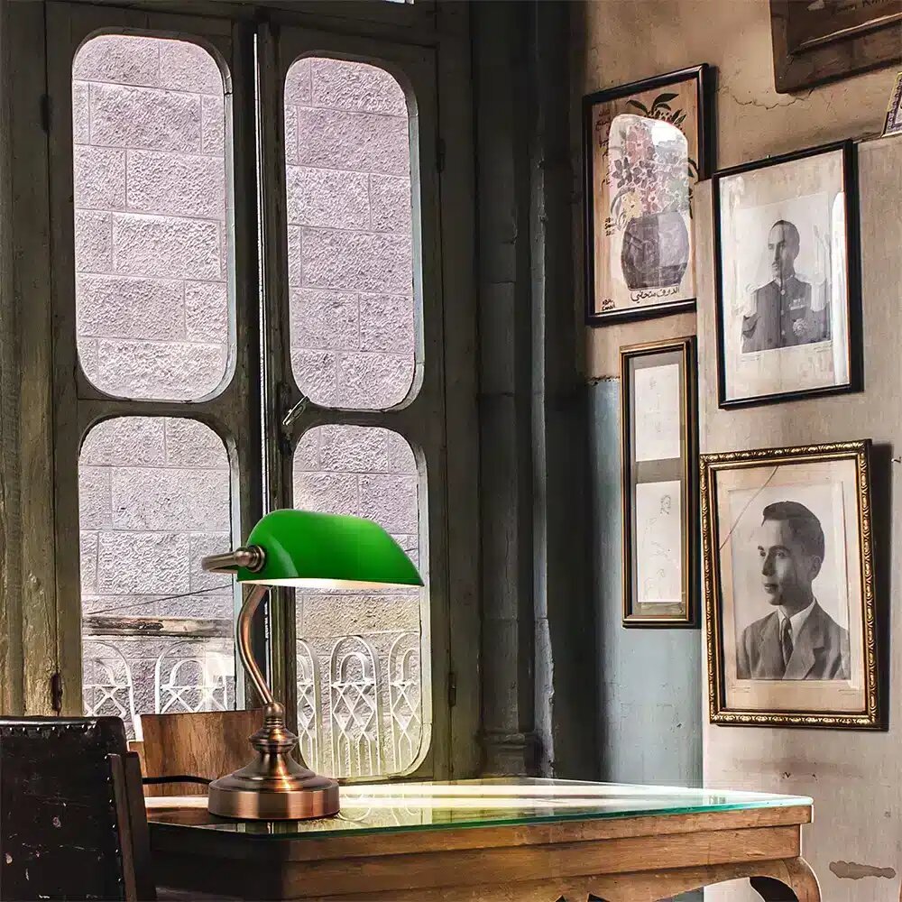 Lampe de chevet Vintage style Banquier et Notaire - Opale