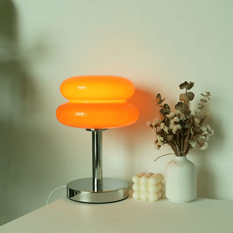 Lampe de chevet Macaron Vintage en Verre - Opale