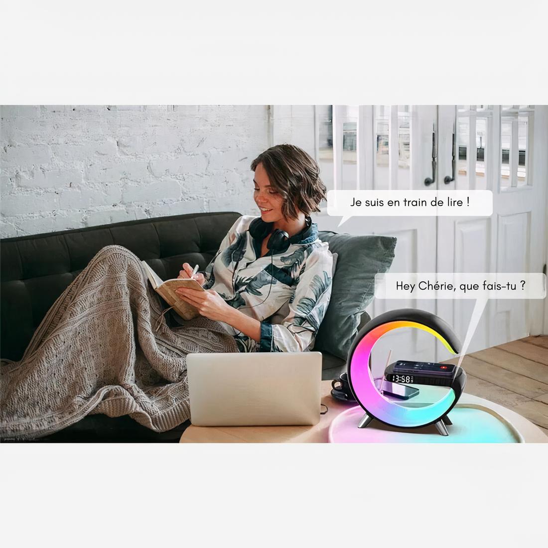 Lampe Réveil Bluetooth et Induction - Opale