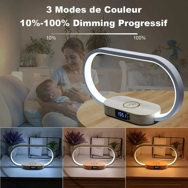 Lampe de chevet Chargeur Induction Tactile - Opale