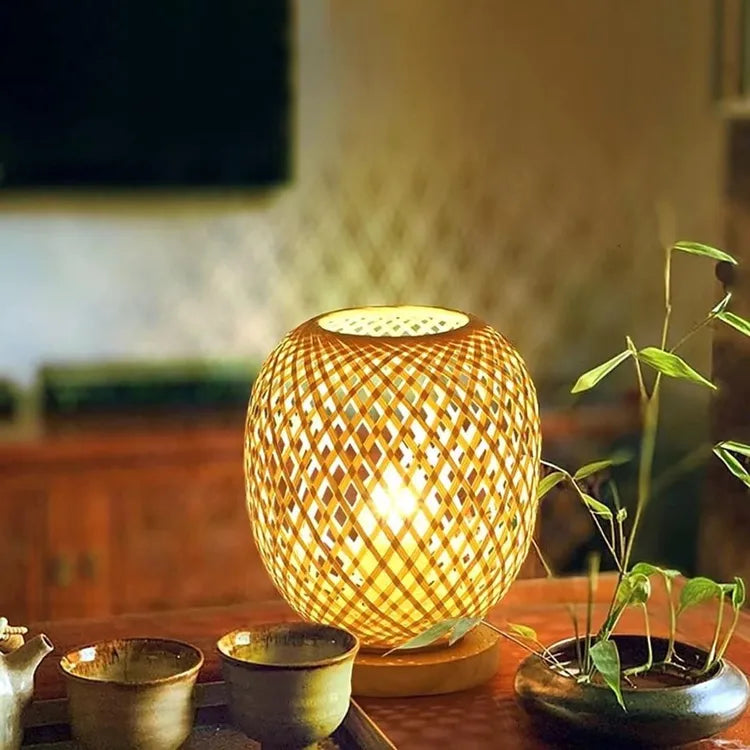 Lampe de chevet Bambou et Rotin - Opale