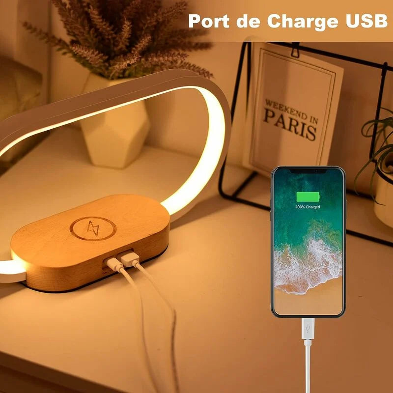Lampe de chevet Chargeur Induction Tactile - Opale