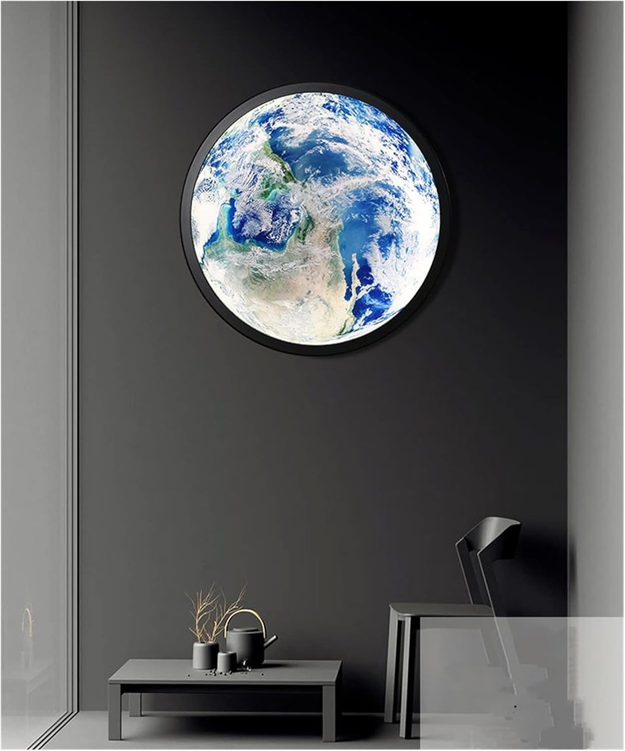 Lampe de Chevet Murale Pleine Lune et Terre 3D LED