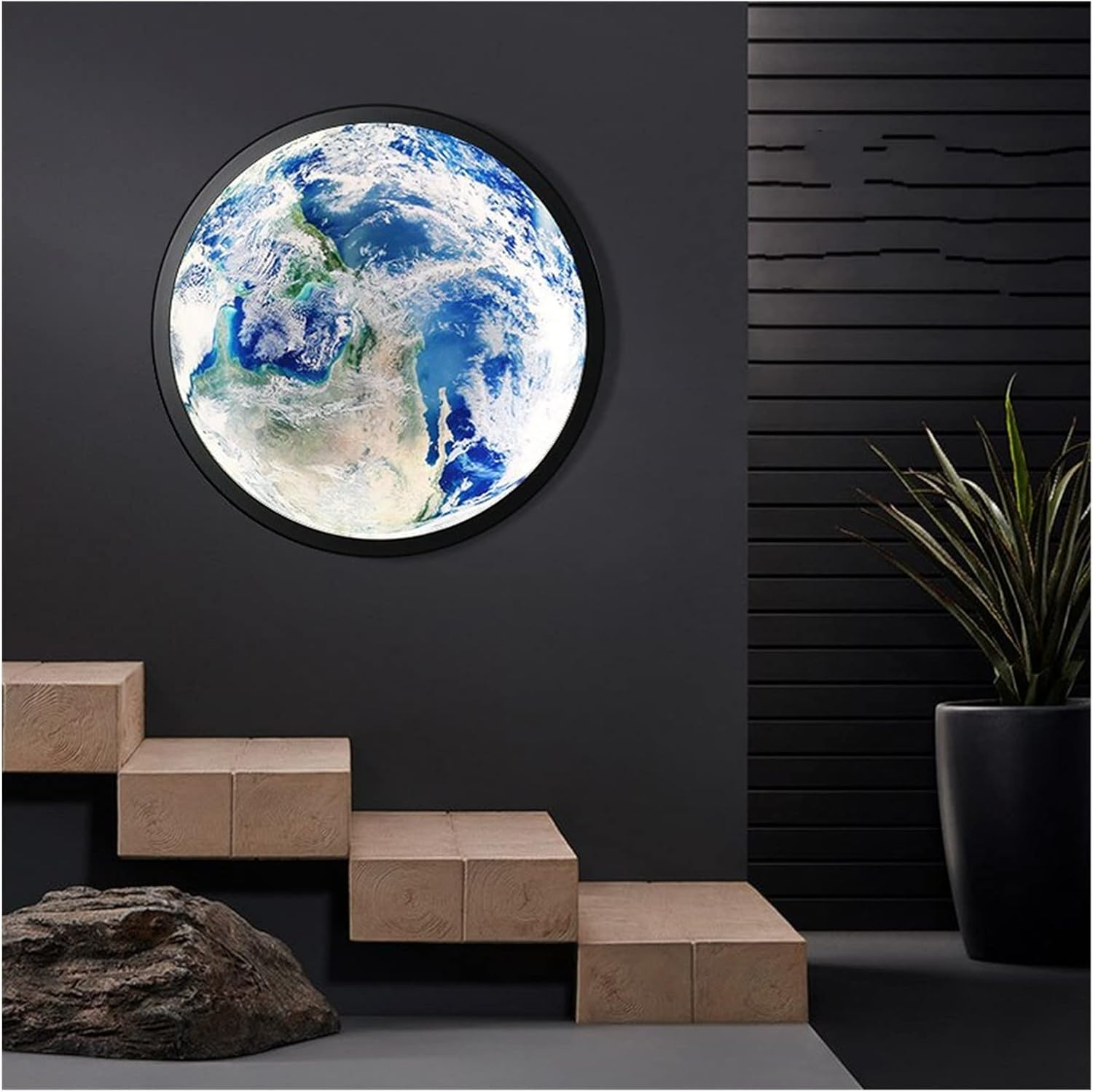 Lampe de Chevet Murale Pleine Lune et Terre 3D LED