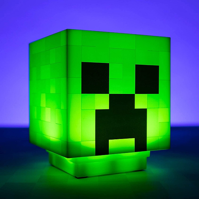 Lampe de Chevet Minecraft tête de Creeper Tactile