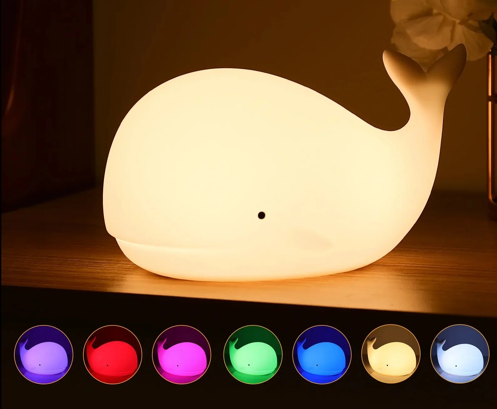 Lampe de chevet Enfant en forme de Baleine - Opale