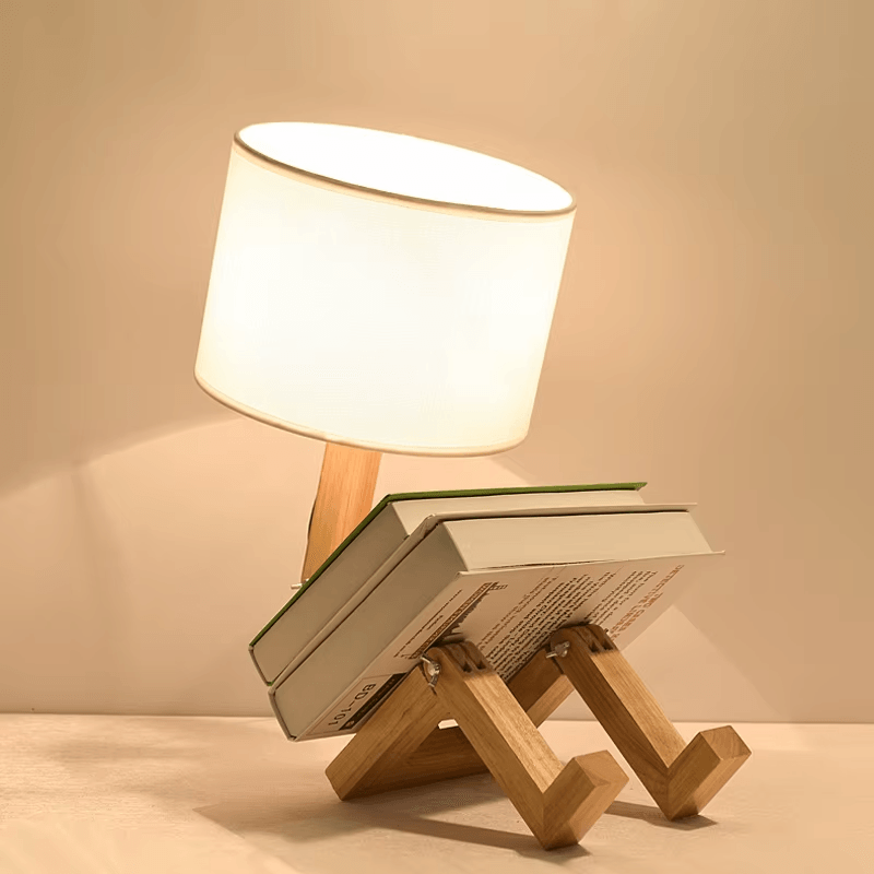 Lampe de chevet Bois en forme de Robot - Opale