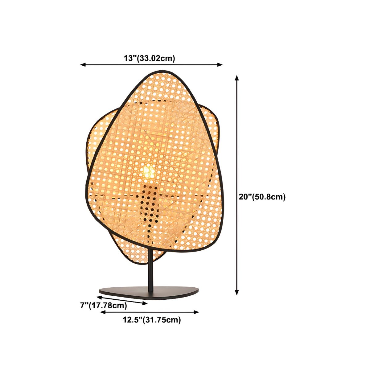 Lampe de chevet Design en Rotin et Métal