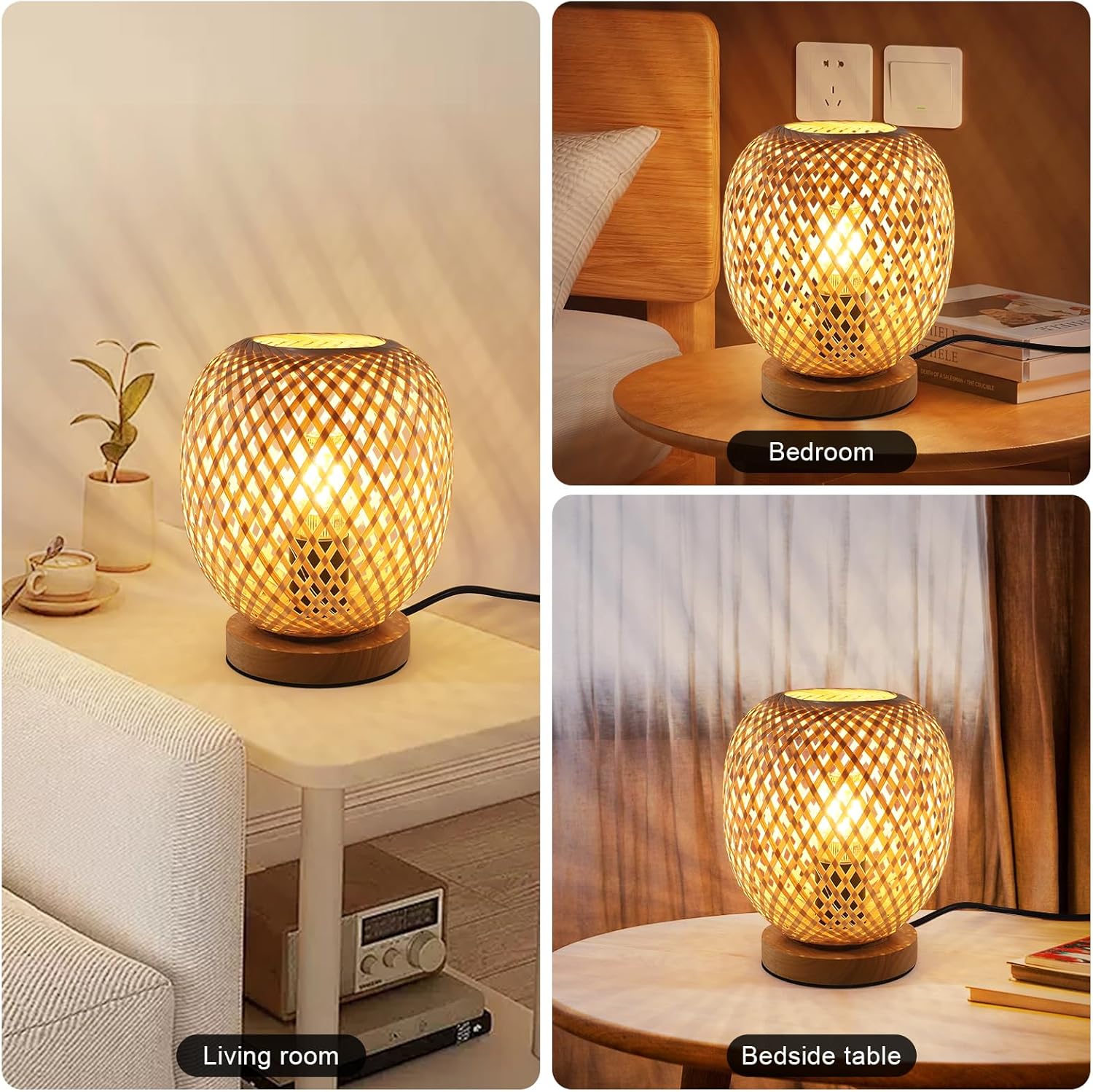 Lampe de chevet Bambou et Rotin