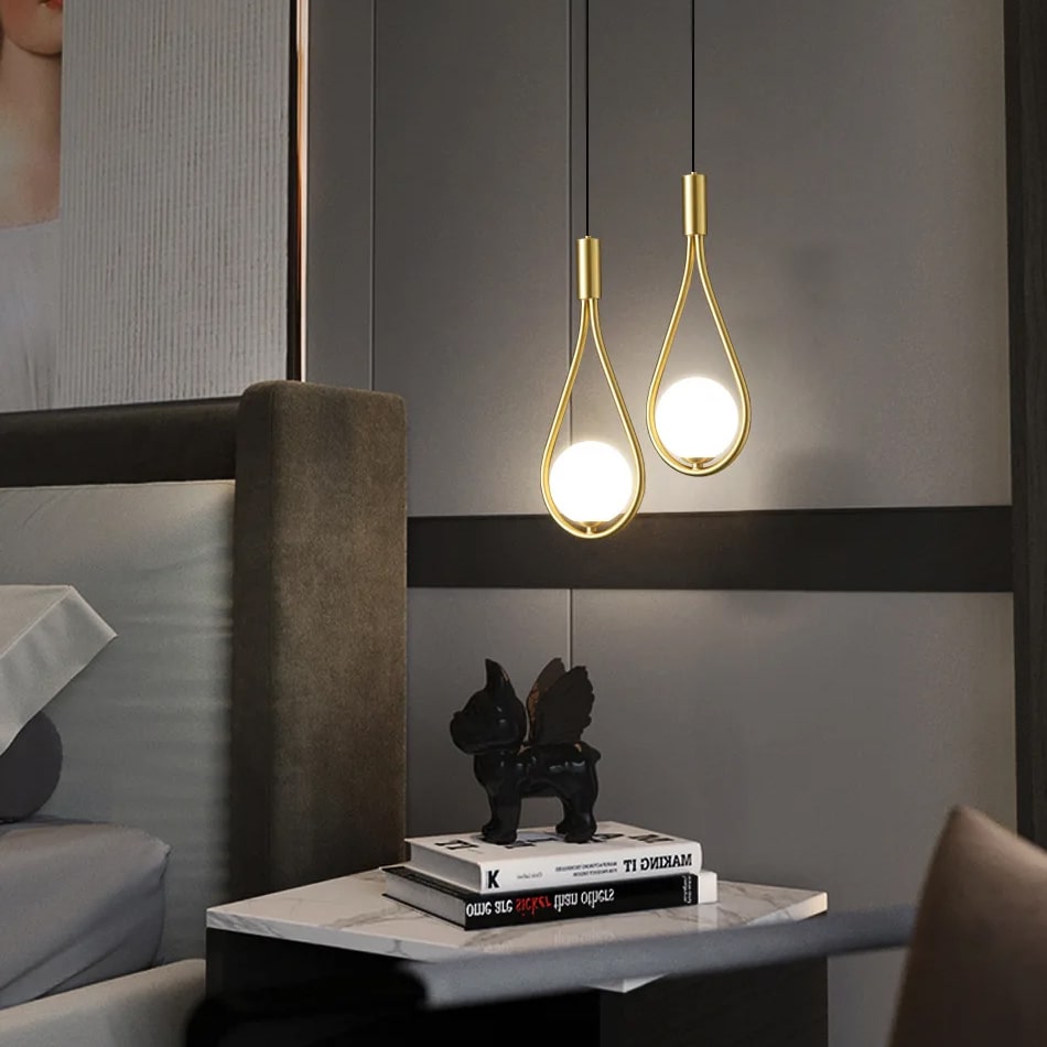 Lampe de chevet suspendue en laiton