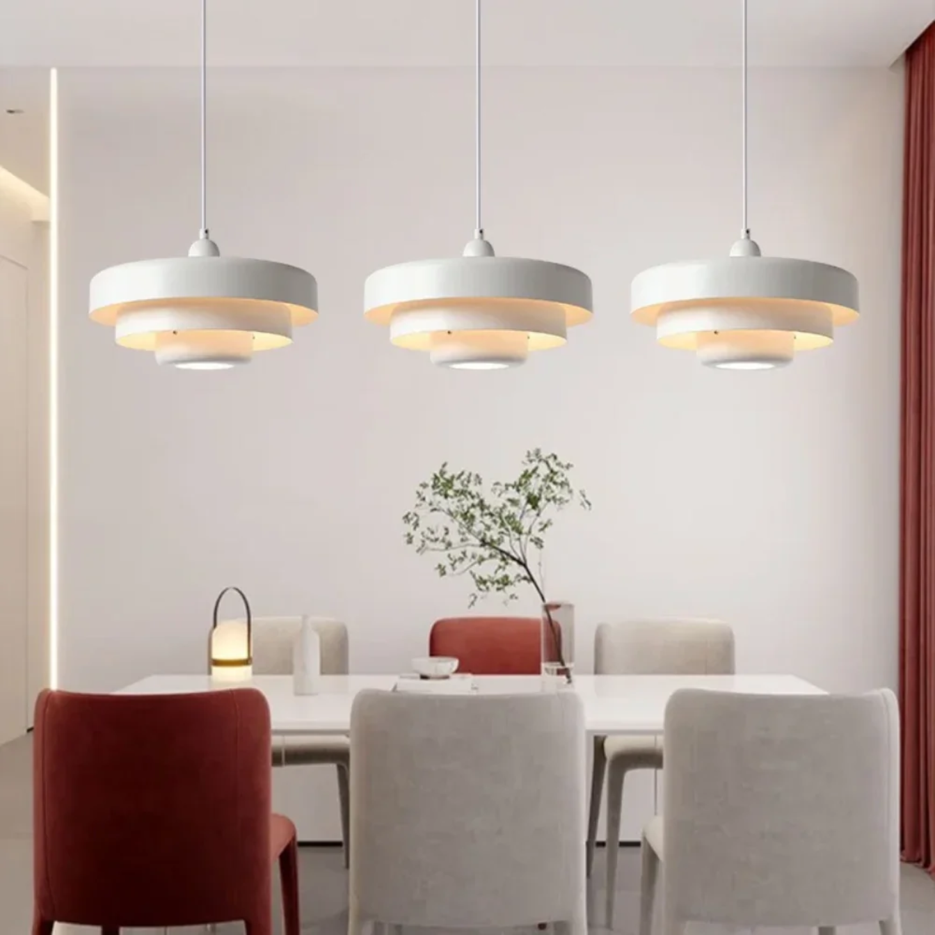 Lampede Chevet Suspendue style Nordique Retro Blanc 3
