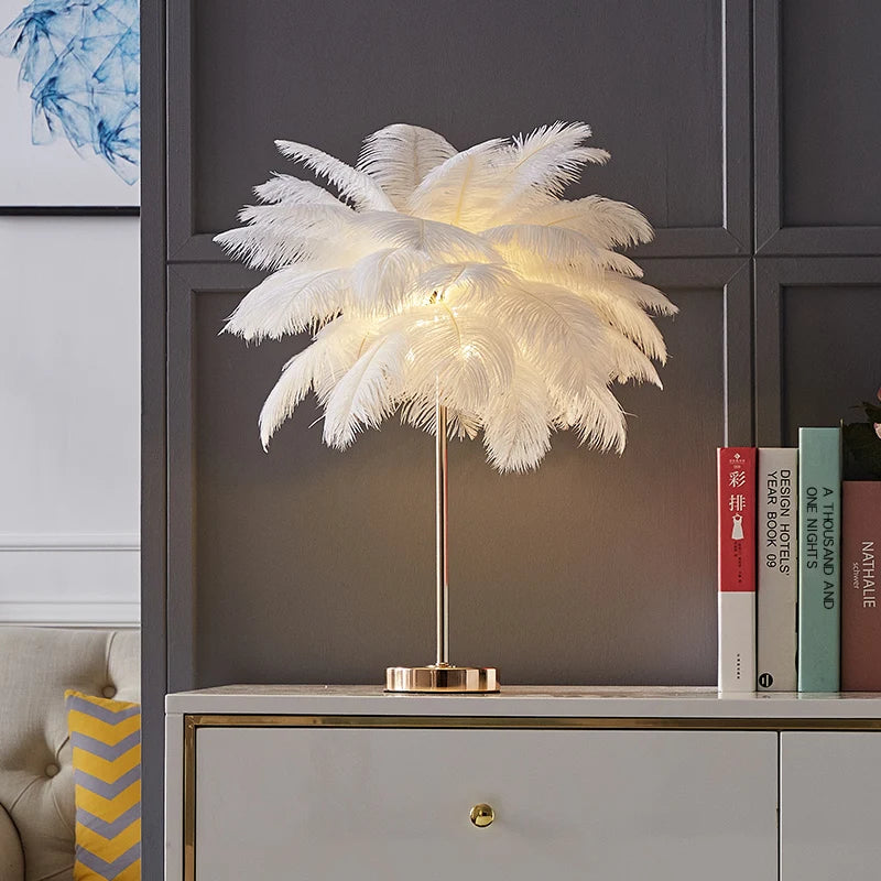 Lampe de chevet en forme de Plumes LED